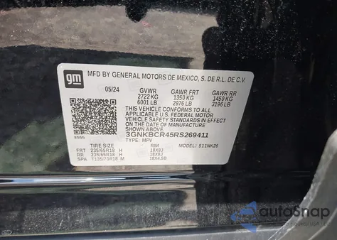 2024 Chevrolet Blazer Fwd 2Lt z USA, uszkodzony, nr VIN 3GNKBCR45RS269411